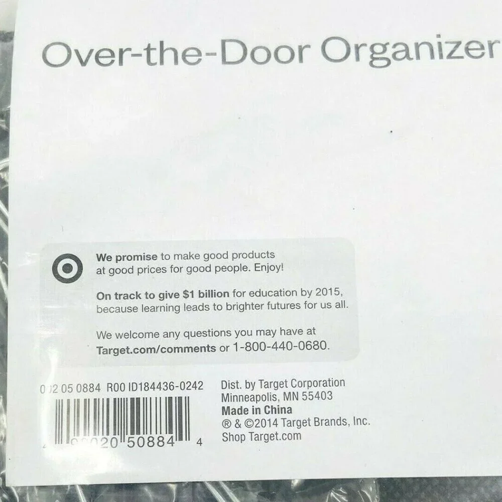Over the Door Organizer Rack Hanging Storage Room Essentials 11 Pocket Black